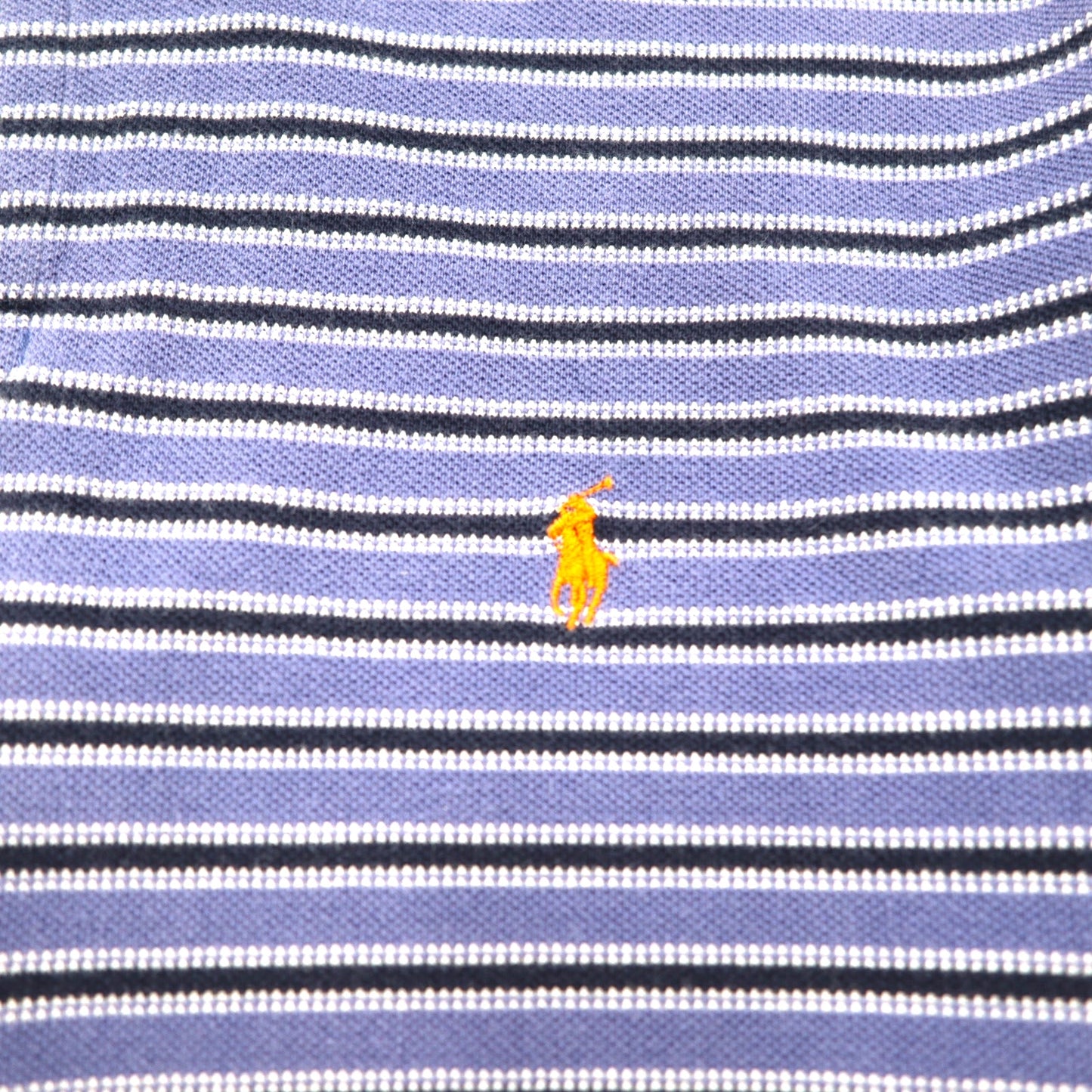 Polo by Ralph Lauren 90年代 ボーダー ポロシャツ XL ブルー コットン 鹿の子 スモールポニー刺繍