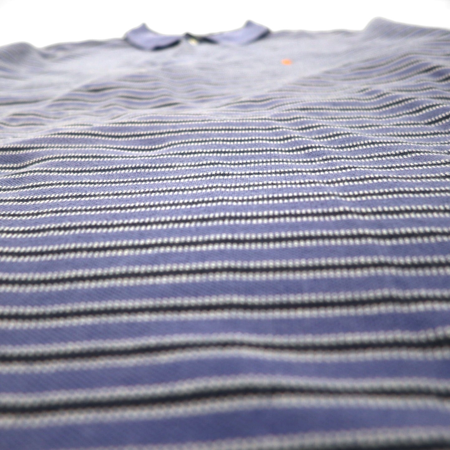 Polo by Ralph Lauren 90年代 ボーダー ポロシャツ XL ブルー コットン 鹿の子 スモールポニー刺繍