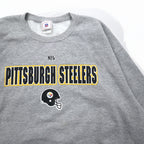 NFL 90s Crew Neck Sweatshirt XL Grey Print PITTSBURGH STEELERS Made in Mexico