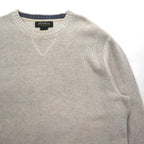 Eddie Bauer クルーネック 前V ニット セーター M ベージュ コットン 3823