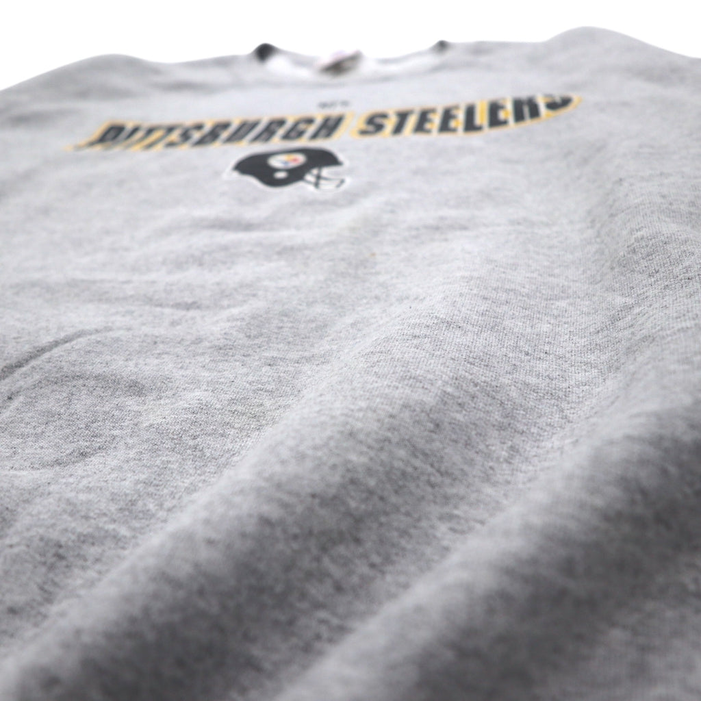 NFL 90s Crew Neck Sweatshirt XL Grey Print PITTSBURGH STEELERS Made in Mexico