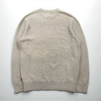 Eddie Bauer クルーネック 前V ニット セーター M ベージュ コットン 3823