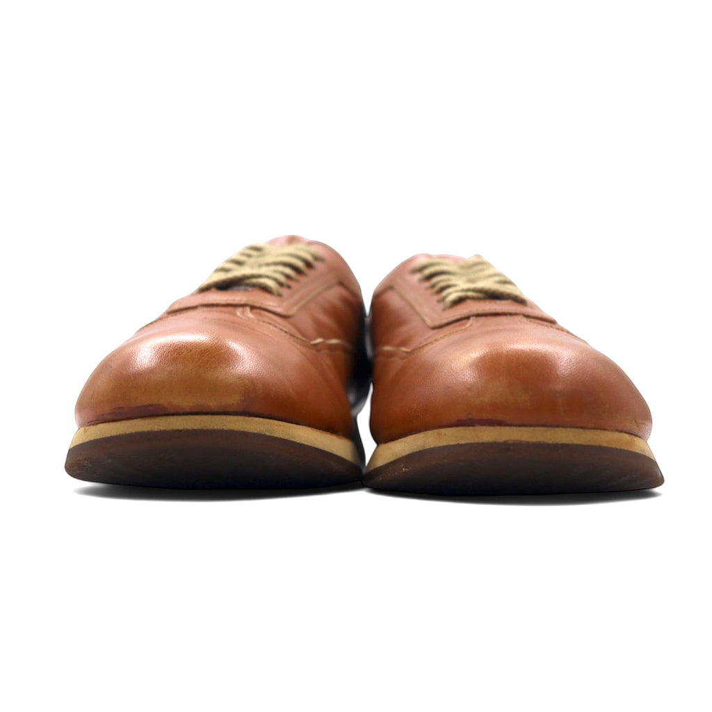 BURBERRY Calf Leather Sneakers 24.5cm Beige BU1340