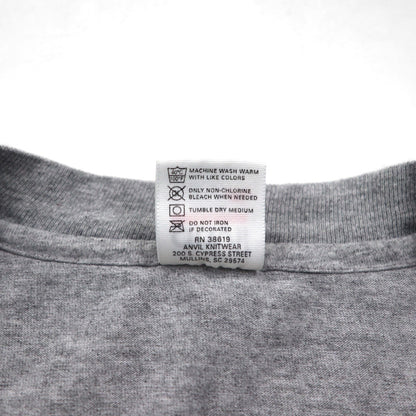 anvil 90年代 USA製 シングルステッチ Tシャツ XL グレー MINESOTA 両面 アニマル プリント オオカミ