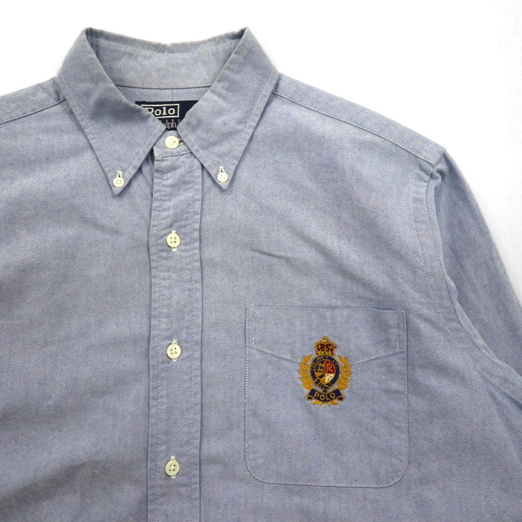 Polo Ralph Lauren 90s Oxford Button-Down Shirt, Size M, Blue, Chest Pocket Emblem