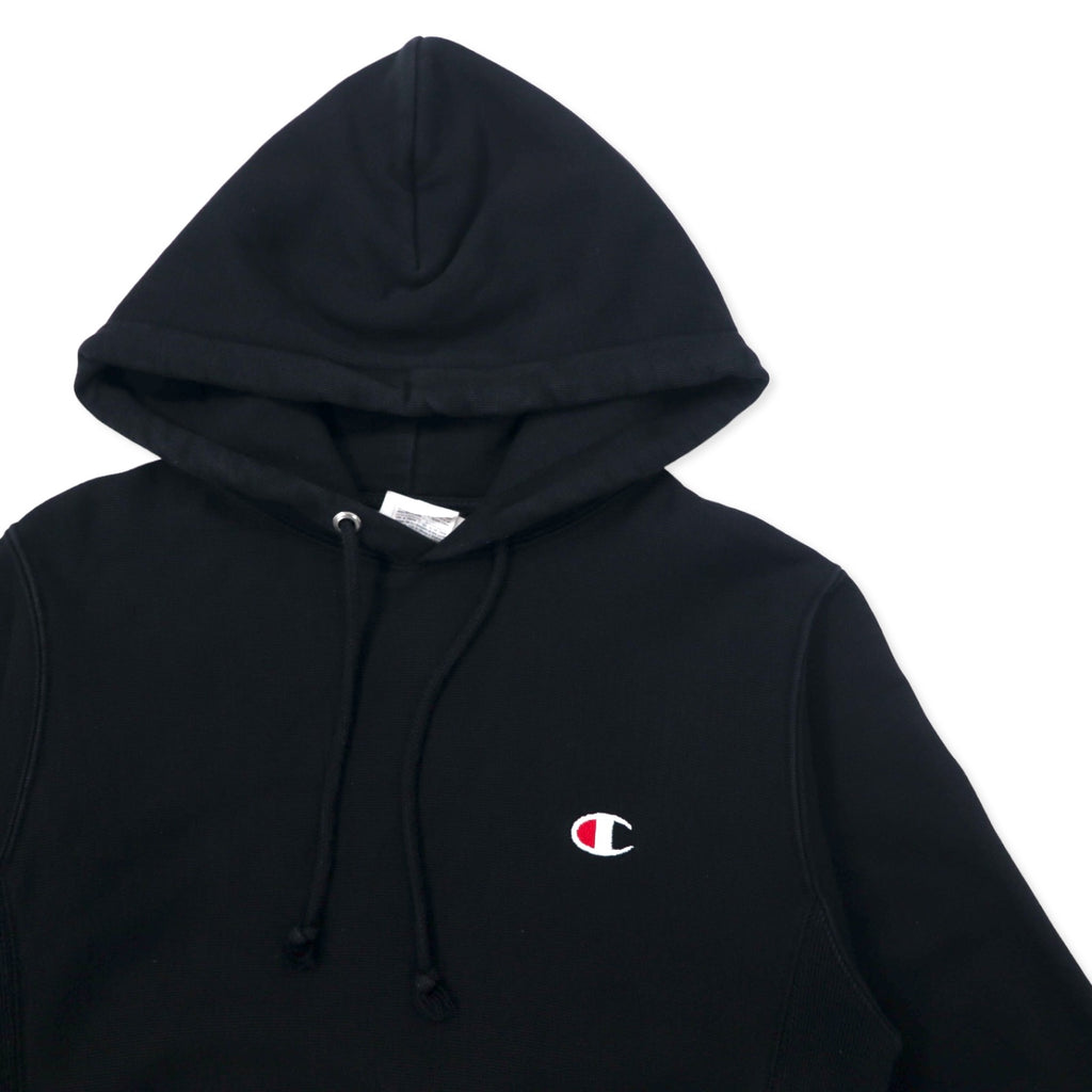 Champion Reverse Weave Hoodie, Medium, Black, Cotton, Blue Single Tag, Reprint, Made in Pakistan