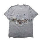 anvil 90年代 USA製 シングルステッチ Tシャツ XL グレー MINESOTA 両面 アニマル プリント オオカミ