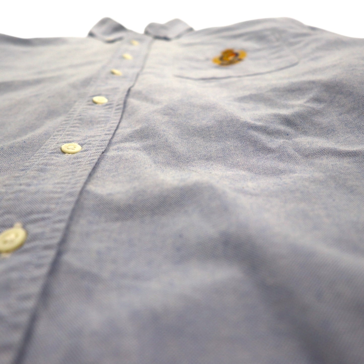 Polo Ralph Lauren 90年代 オックスフォード ボタンダウン シャツ M ブルー 胸ポケット エンブレム