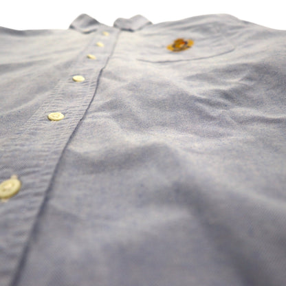 Polo Ralph Lauren 90年代 オックスフォード ボタンダウン シャツ M ブルー 胸ポケット エンブレム