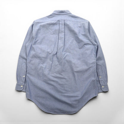 Polo Ralph Lauren 90年代 オックスフォード ボタンダウン シャツ M ブルー 胸ポケット エンブレム