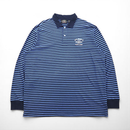 POLO JEANS CO. RALPH LAUREN 90s Long Sleeve Polo Shirt, Rugby Shirt, XL, Blue, Striped, Oversized