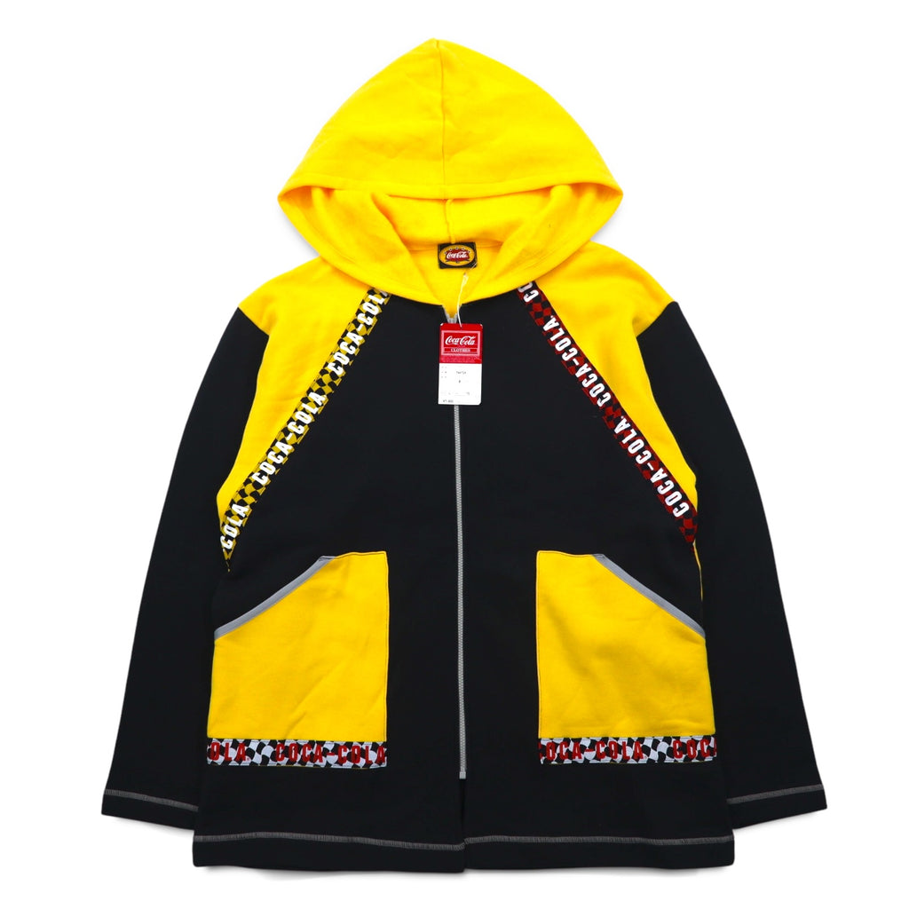 Coca Cola フルジップパーカー L イエロー ブラック コットン テープロゴ 未使用品