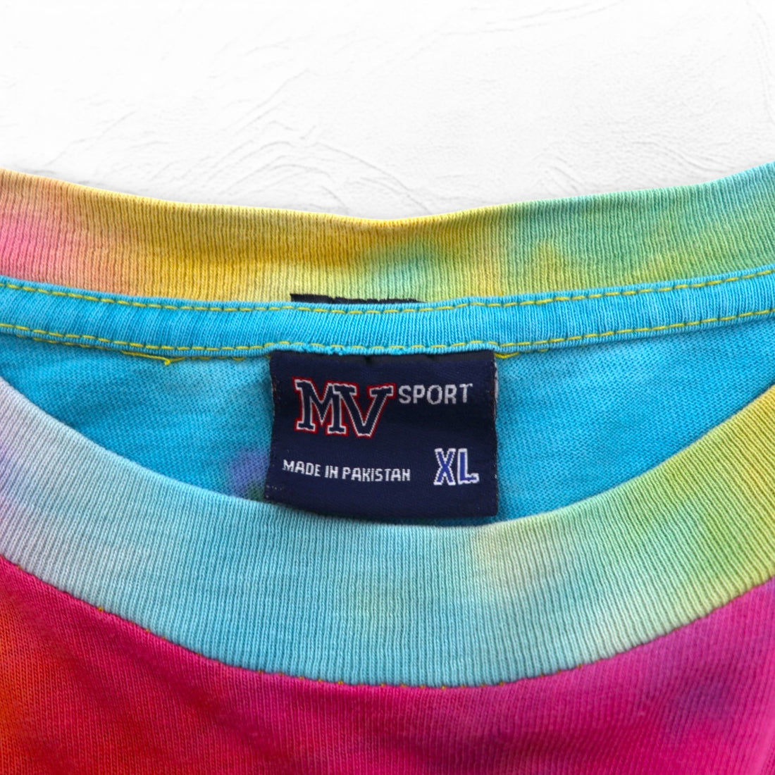 MV SPORT タイダイ カレッジ Tシャツ XL マルチカラー コットン パキスタン製