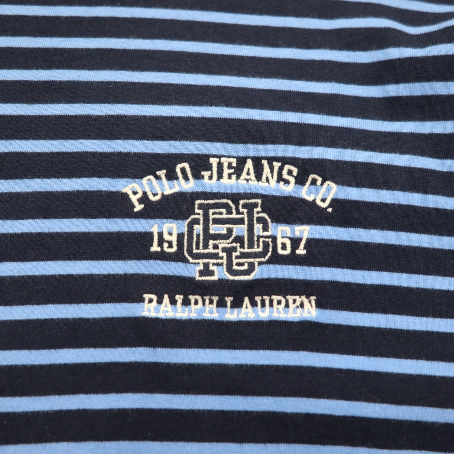 POLO JEANS CO. RALPH LAUREN 90s Long Sleeve Polo Shirt, Rugby Shirt, XL, Blue, Striped, Oversized