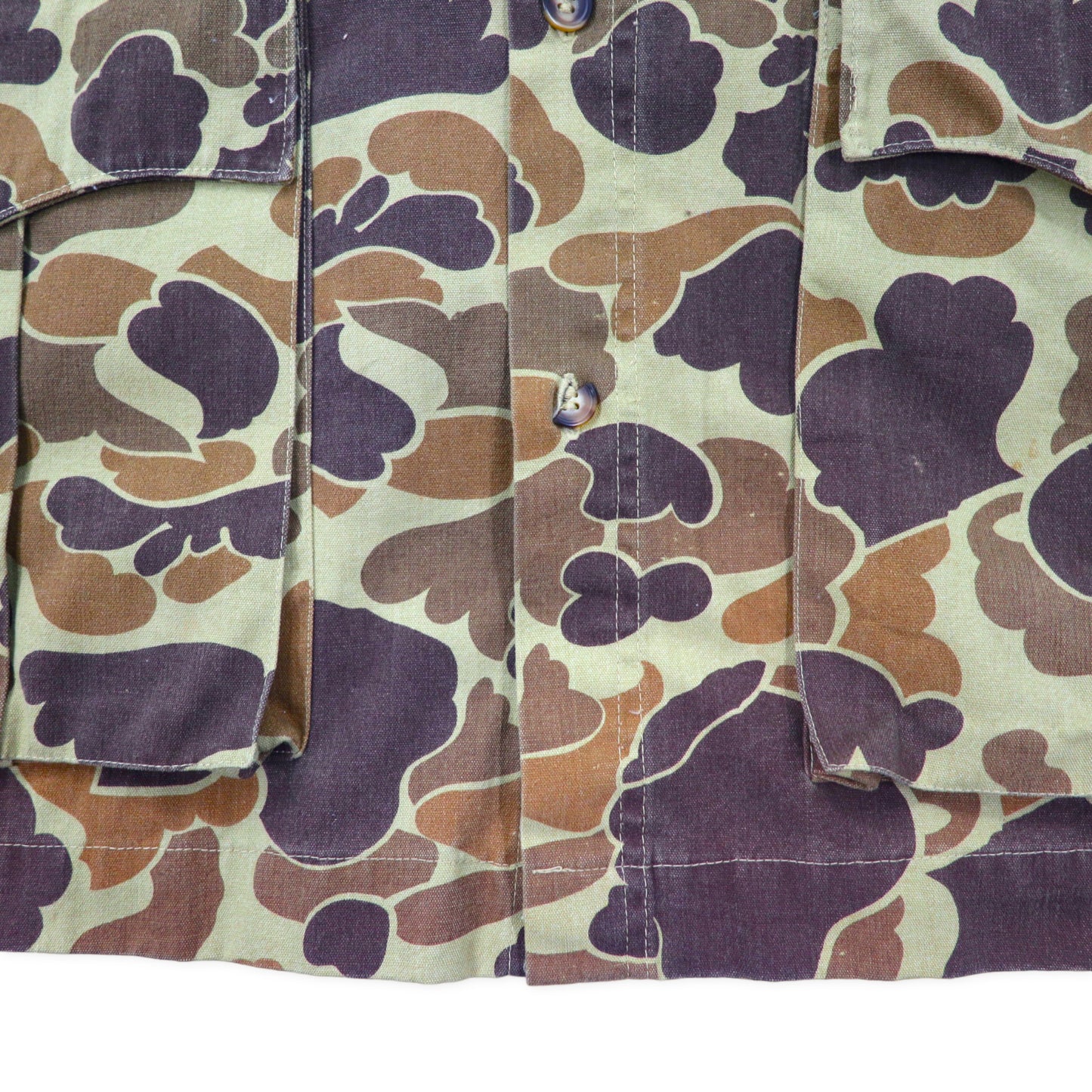 VINTAGE Duck Hunter Camo Hunting Jacket 80年代 ダックカモ ハンティングジャケット L カーキ コットン ドローコード