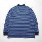 POLO JEANS CO. RALPH LAUREN 90s Long Sleeve Polo Shirt, Rugby Shirt, XL, Blue, Striped, Oversized