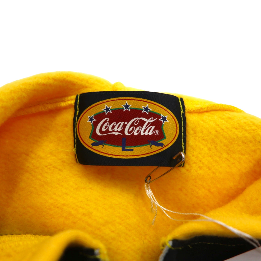Coca Cola フルジップパーカー L イエロー ブラック コットン テープロゴ 未使用品