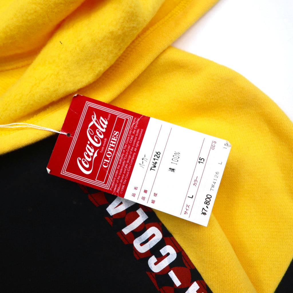 Coca Cola フルジップパーカー L イエロー ブラック コットン テープロゴ 未使用品