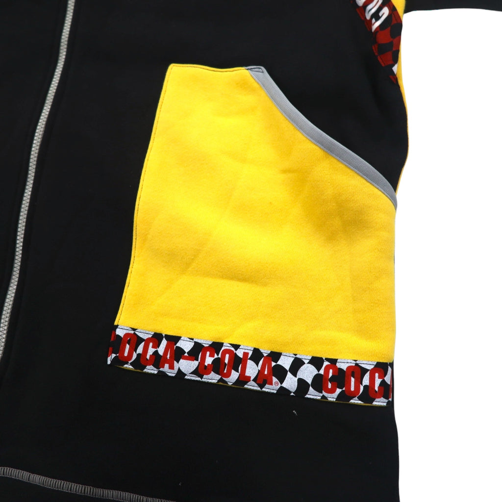 Coca Cola フルジップパーカー L イエロー ブラック コットン テープロゴ 未使用品