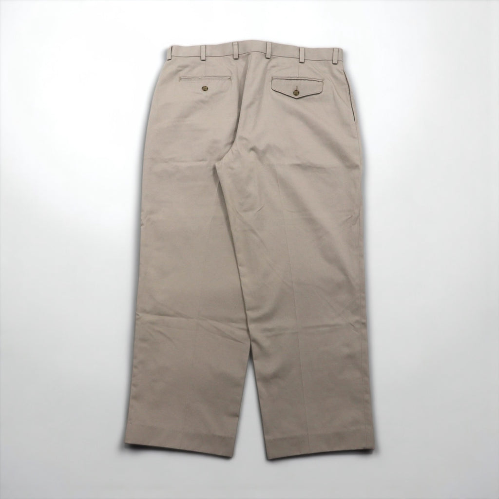 L.L.Bean コットンツイル ワイド チノパンツ ワークパンツ XL ベージュ NATURAL FIT 262553 WRINKLE FREE