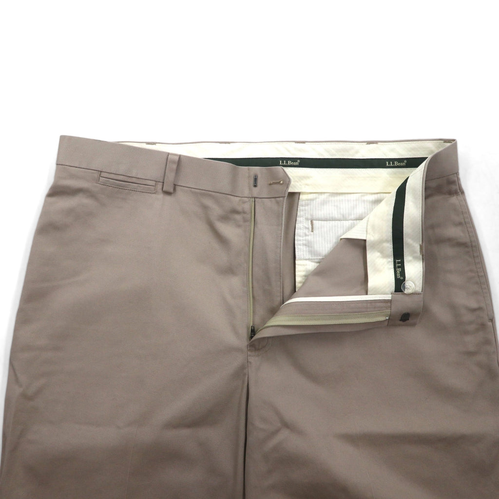 L.L.Bean コットンツイル ワイド チノパンツ ワークパンツ XL ベージュ NATURAL FIT 262553 WRINKLE FREE