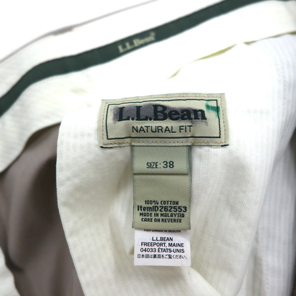 L.L.Bean コットンツイル ワイド チノパンツ ワークパンツ XL ベージュ NATURAL FIT 262553 WRINKLE FREE