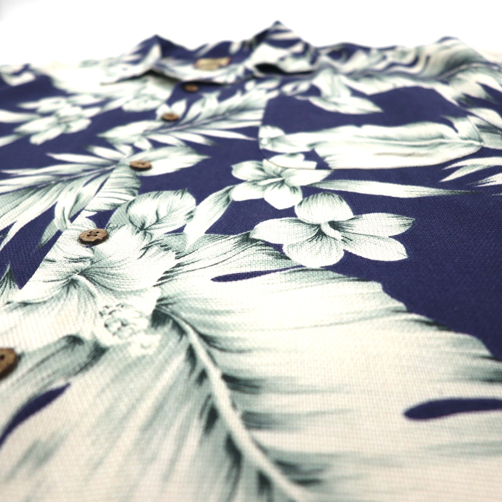 TOMMY BAHAMA Silk Open-Collar Aloha Shirt, XL, Navy, Hibiscus