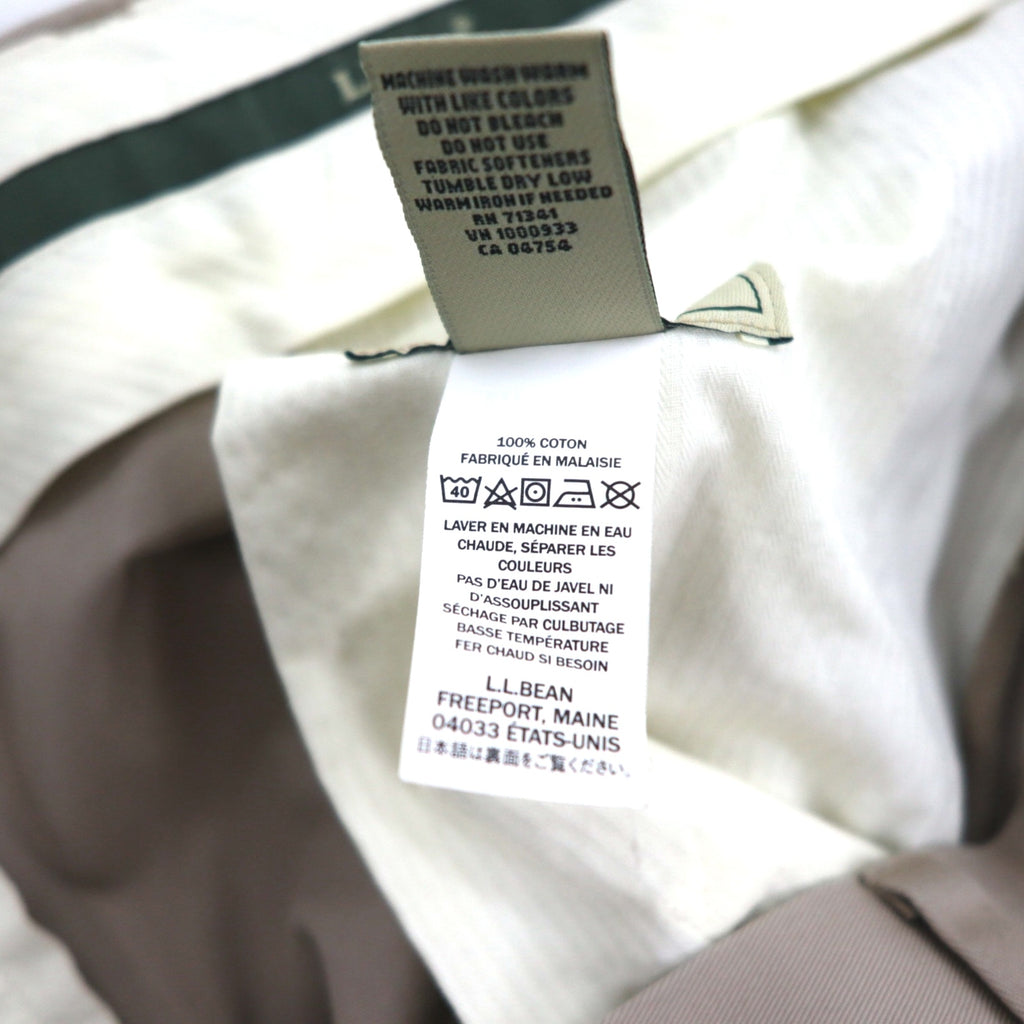 L.L.Bean コットンツイル ワイド チノパンツ ワークパンツ XL ベージュ NATURAL FIT 262553 WRINKLE FREE