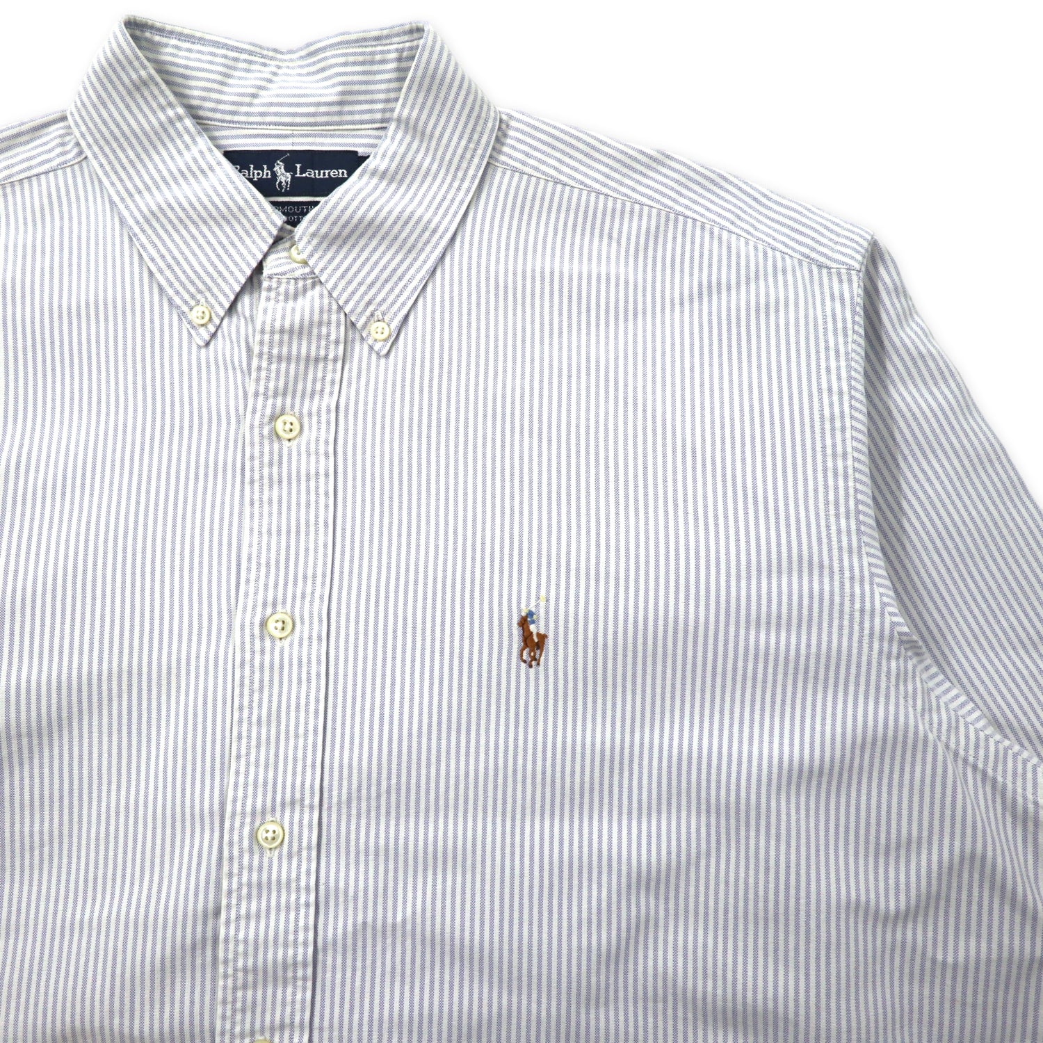 RALPH LAUREN Oxford Button-Down Shirts 16 1/2-36 Blue White 