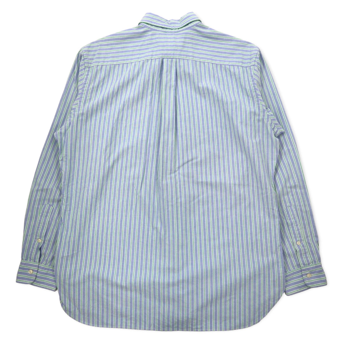 Ralph Lauren Oxford Button-Down Shirt, Large, Blue, Striped, Cotton, Classic Fit, Small Pony Embroidery, Big Size