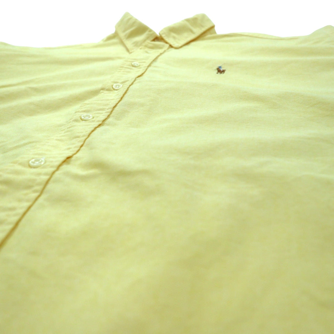 RALPH LAUREN 90s Oxford Button-Down Shirt, XXL, Yellow, Cotton, BLAKE Small Pony Embroidery