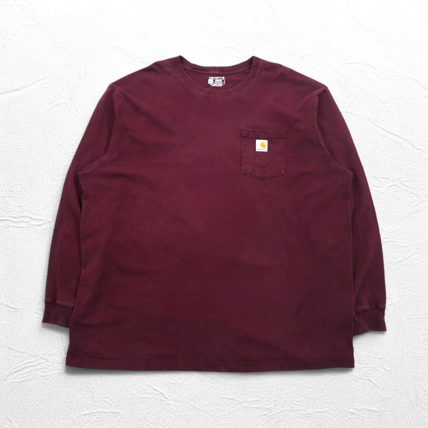Carhartt Long Sleeve Pocket T-Shirt Long Tee 3XL Bordeaux Big Size Honduras Match