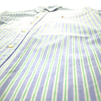 Ralph Lauren Oxford Button-Down Shirt, Large, Blue, Striped, Cotton, Classic Fit, Small Pony Embroidery, Big Size