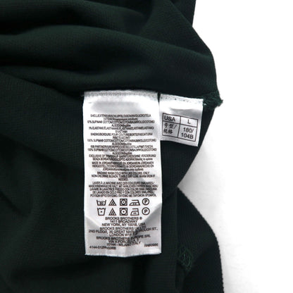 Brooks Brothers スーピマコットン ポロシャツ L グリーン ストレッチ ワンポイントロゴ刺繍