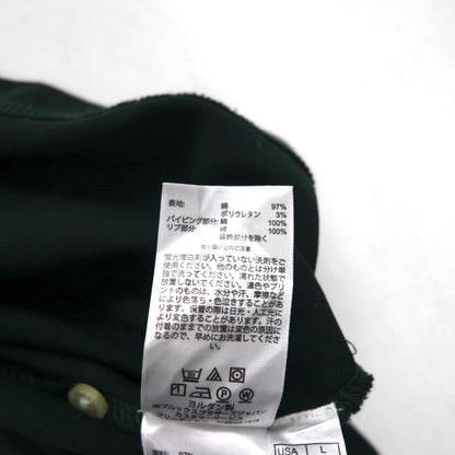 Brooks Brothers スーピマコットン ポロシャツ L グリーン ストレッチ ワンポイントロゴ刺繍