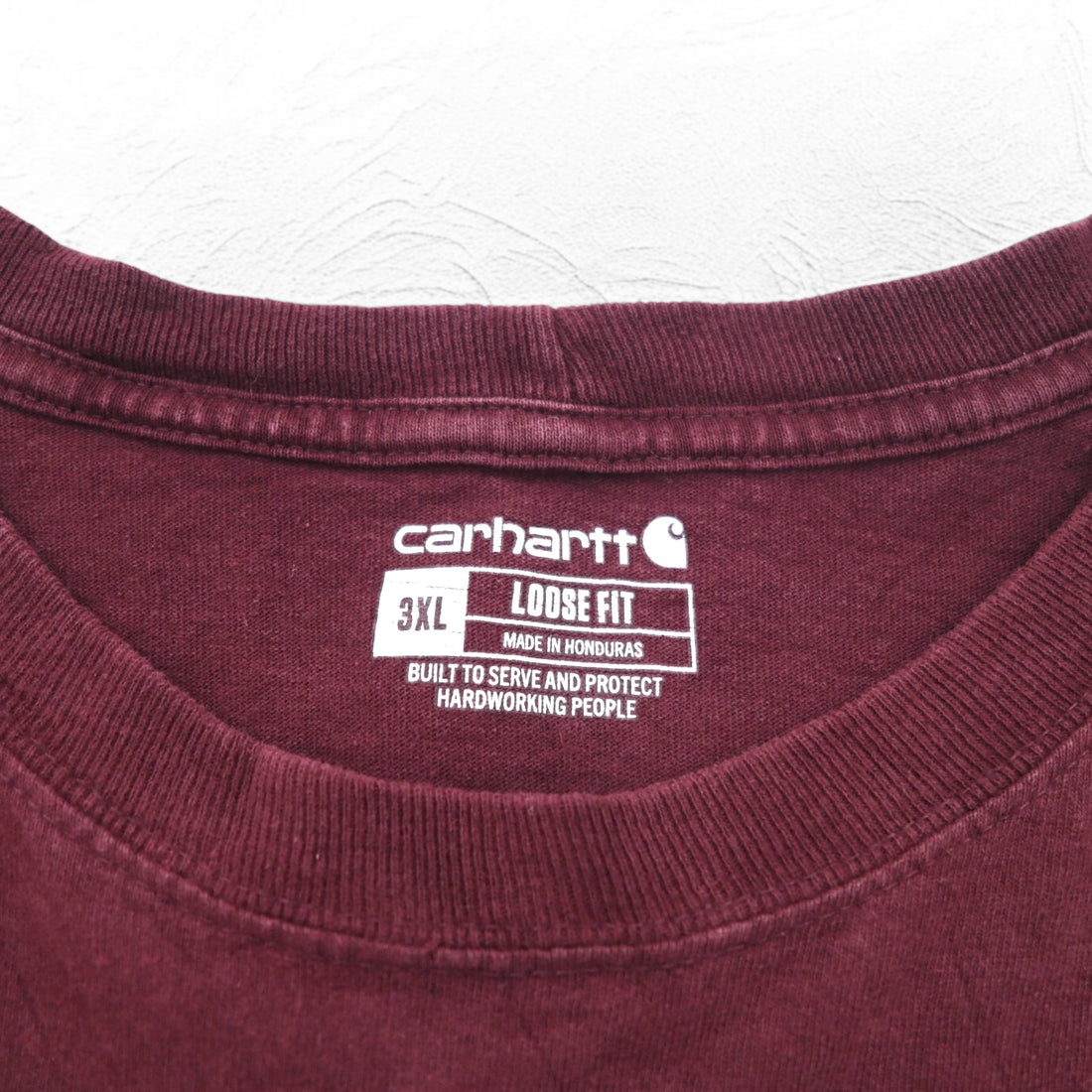 carhartt ロングスリーブ ポケット Tシャツ ロンT 3XL ボルドー ビッグサイズ ホンジュラス戦