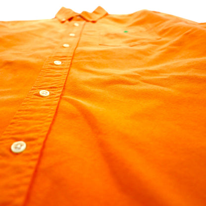 Ralph Lauren 90s Oxford Button-Down Shirt, Size M, Orange, Custom Fit, Chest Pocket, Small Pony Embroidery