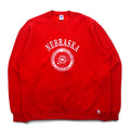 Made in USA 90s RUSSELL ATHLETIC College Print Sweatshirt XL Red Fleece Lined NEBRASKA