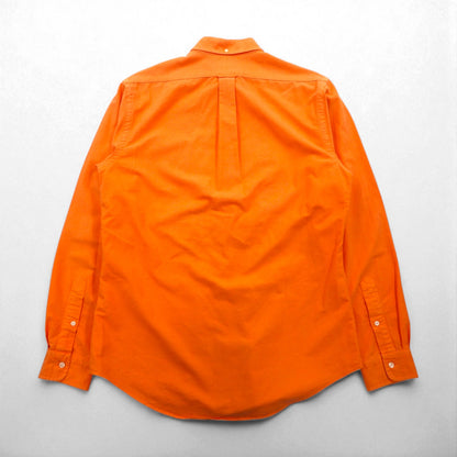 Ralph Lauren 90s Oxford Button-Down Shirt, Size M, Orange, Custom Fit, Chest Pocket, Small Pony Embroidery
