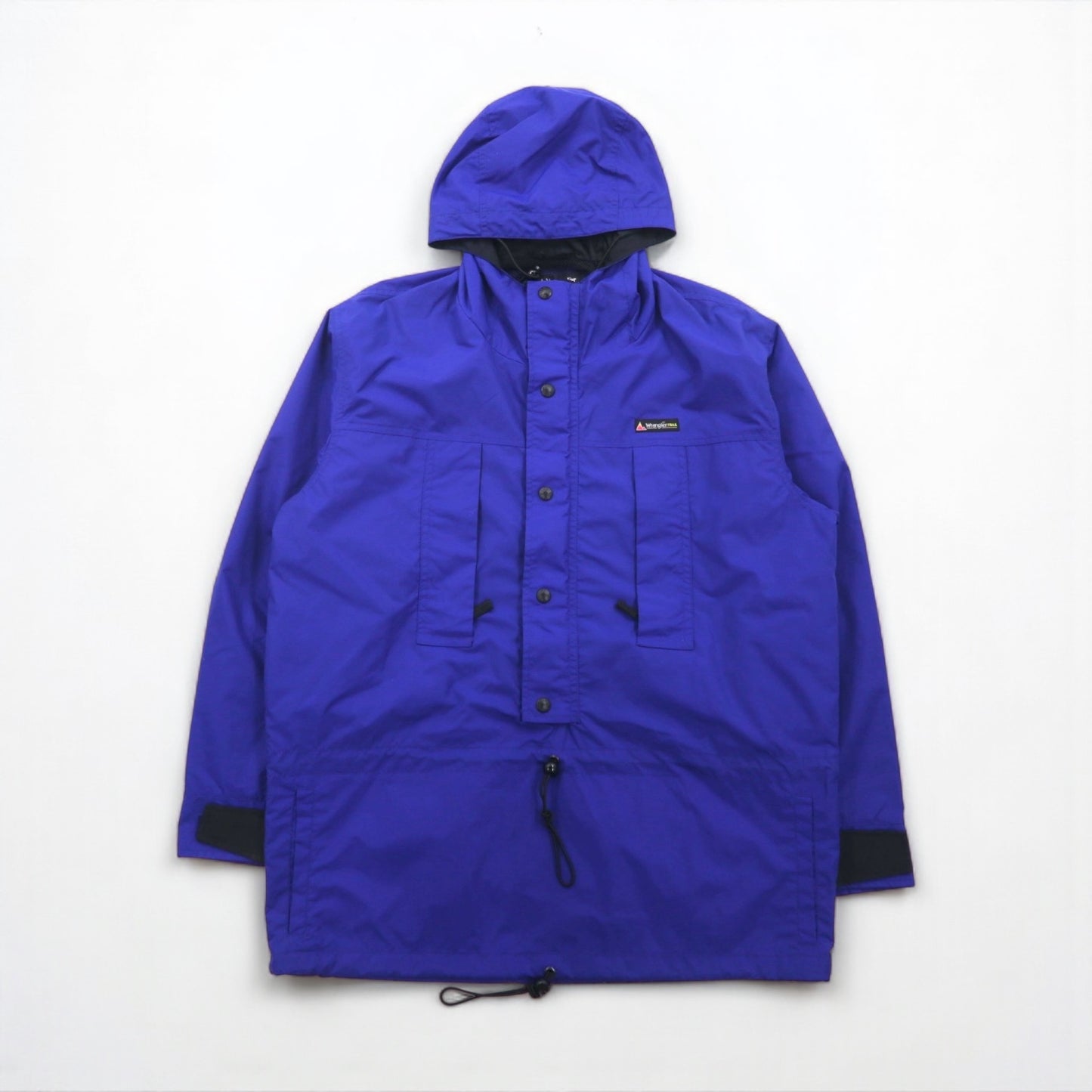 Wrangler TRAIL 90s Pullover Mountain Parka, Size M, Blue, Waterproof, Drawcord Anorak