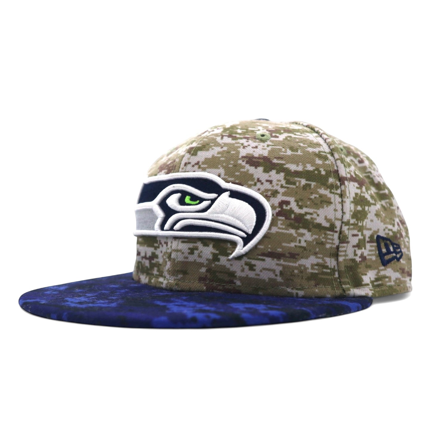 NEW ERA × NFL ベースボールキャップ 60.6cm カーキ カモフラ ポリエステル SEATTLE SEAHAWKS