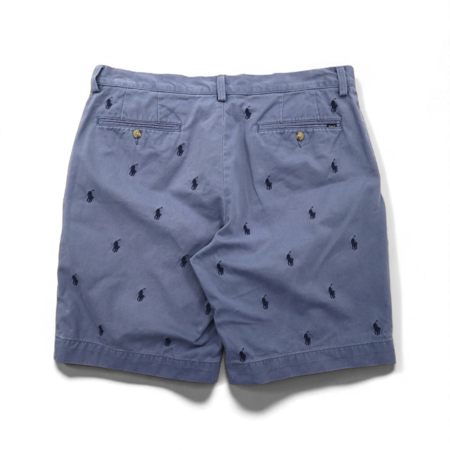 POLO RALPH LAUREN オールオーバーポニー 刺繍 ショートパンツ ハーフパンツ L ネイビー コットン