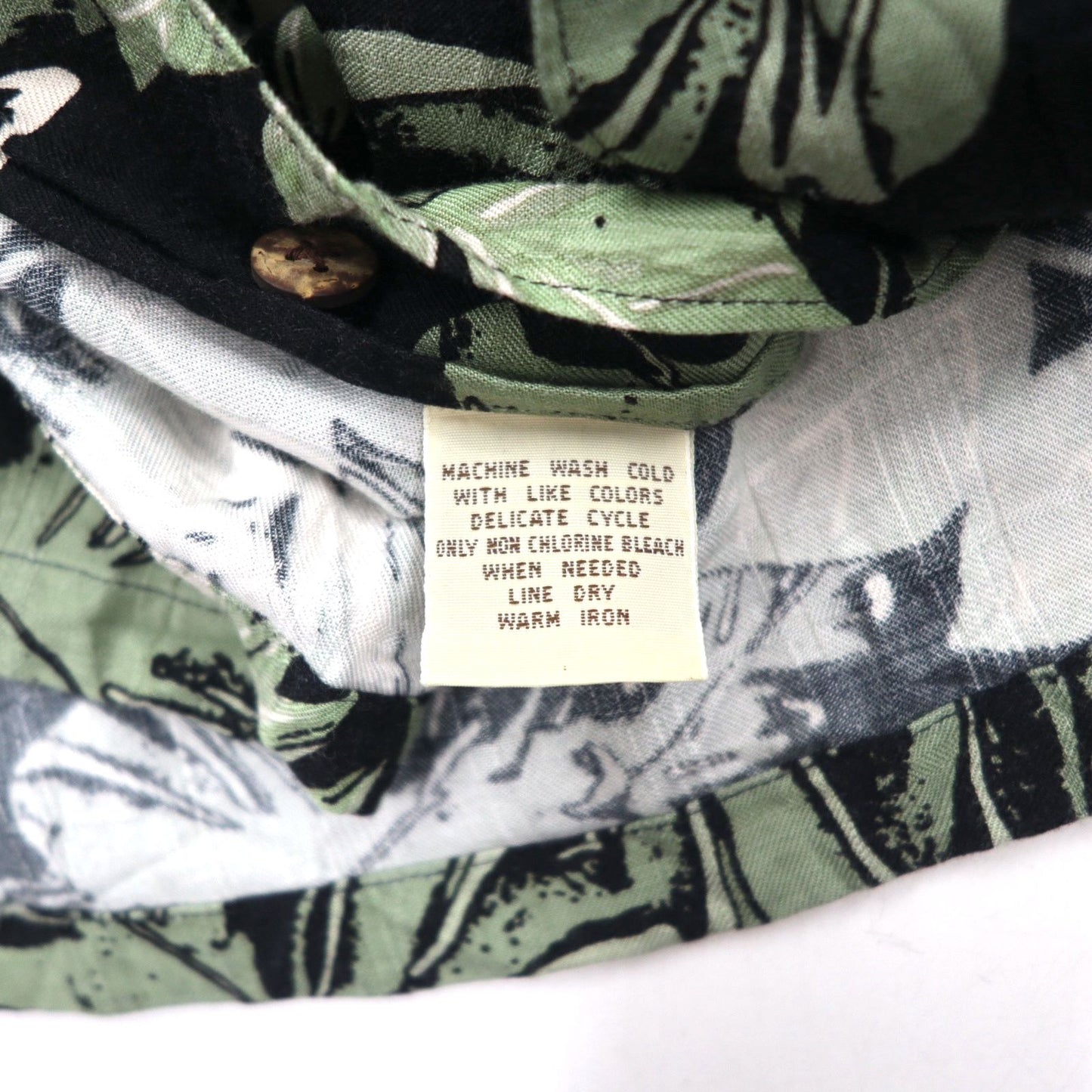 90s Morro Bay Aloha Shirt XLT Black Rayon All-over Botanical