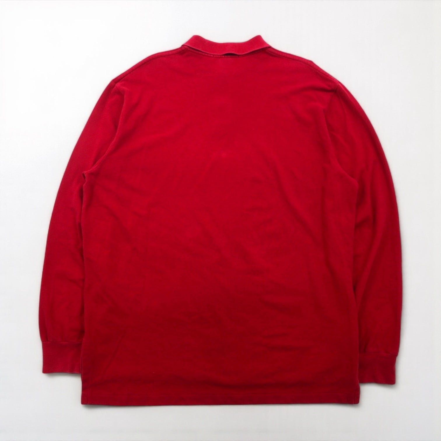 Polo Ralph Lauren 90s Oversized Long Sleeve Polo Shirt, Rugby Shirt, XL, Red, Pique, Small Pony Embroidery