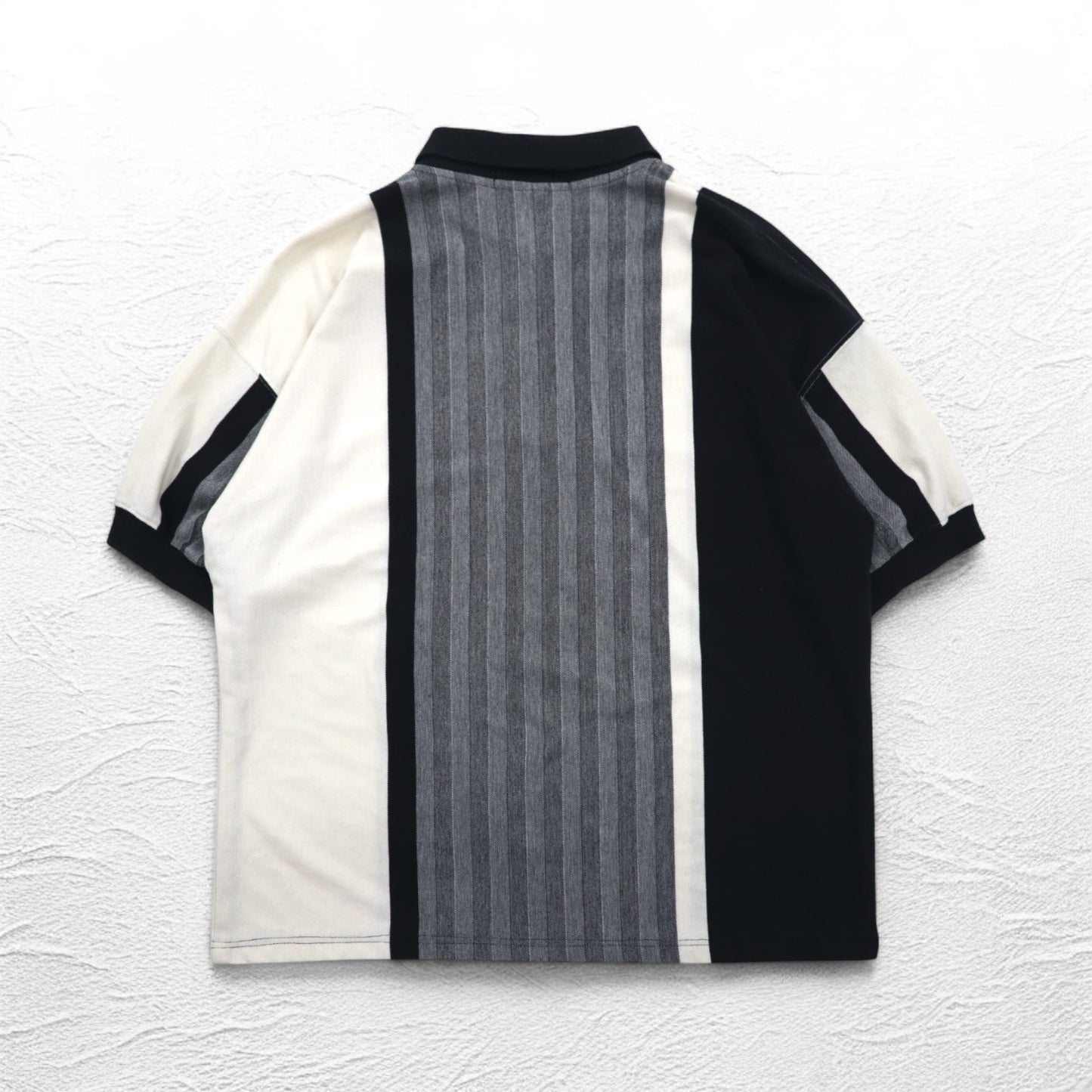 90年代 Knight of Round Table クレイジーパターン ポロシャツ 4XL モノクロ コットン ビッグサイズ