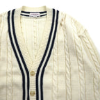 90s Japan Vintage Tilden Knit Cardigan 90年代 日本製 チルデン ニット カーディガン M ケーブル編み 生成り ESSEX ROAD CLOTHES