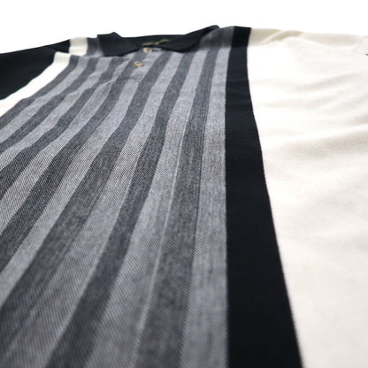 90年代 Knight of Round Table クレイジーパターン ポロシャツ 4XL モノクロ コットン ビッグサイズ