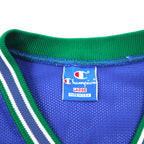 Champion 90年代 USA製 刺繍タグ メッシュ ゲームシャツ L ブルー ナイロン NOTRE DAME アーチロゴ