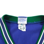 Champion 90年代 USA製 刺繍タグ メッシュ ゲームシャツ L ブルー ナイロン NOTRE DAME アーチロゴ