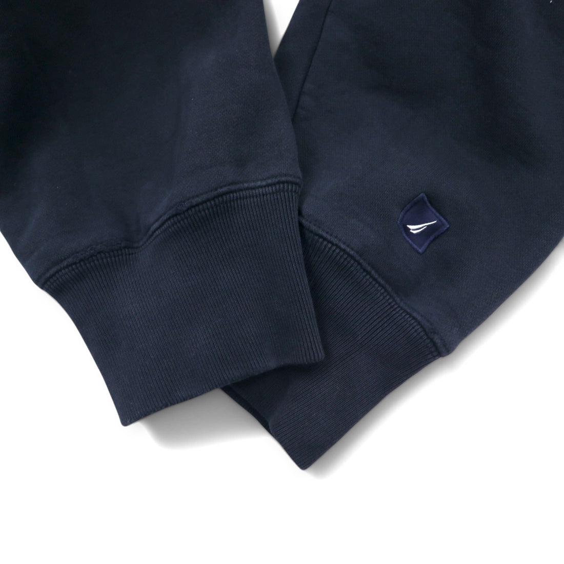NAUTICA Reverse Weave Pullover Hoodie, XL, Black, Cotton, Fleece Lining, Embroidered Logo